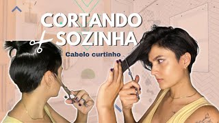 COMO RETOCO MEU CORTE CURTO SOZINHA  Cortando o cabelo em casa [upl. by Imaon256]