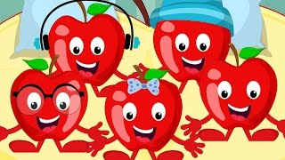 Five Little Apples  Kids Nursery Rhyme  Childrens Song  Video For Infants [upl. by Donnamarie]