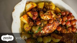 Recette de poulet rôti au miel et raisins  Zeste [upl. by Darrick]