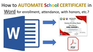 How to automate school certificate in Word Diploma Graduation Seminar Attendance  export to PDF [upl. by Ahsenor]