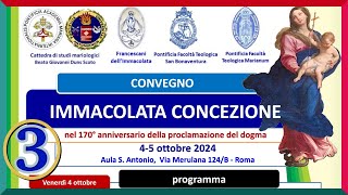 Roma 04102024 Apertura Convegno Immacolata Concezione 170° Ann Proclamazione del Dogma 3p [upl. by Olemrac]