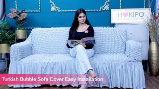 HOKIPO Turkish Bubble Sofa Cover Installation Video [upl. by Dolph]