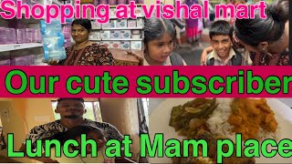 Lunch at Mam placeshopping at vishal mart vasco and met our cute little subscriber [upl. by Iztim]