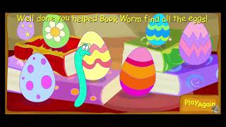 The Roly Mo Show Book Worms Egg Hunt Game [upl. by Nepil]