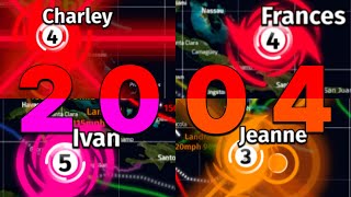 2004 Atlantic Hurricane Season Animation [upl. by Oicanata]