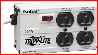 Tripp Lite Isobar 4 Outlet 230V Surge Protector Power Strip 6ft Cord RightAngle Plug Metal [upl. by Ulphiah]