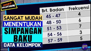 Tutorial Cara Mudah dan Cepat Menentukan dan Menghitung Simpangan Baku Data Kelompok [upl. by Lemmor]