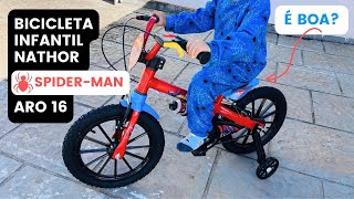 Bicicleta Infantil Aro 16 Spider Man Homem Aranha Nathor é Boa Análise Review e Como Montar [upl. by Nanette]