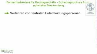 WPR1 BGB AT  133252  Schiedsspruch als Ersatz für notarielle Beurkundung [upl. by Bully]