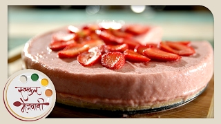 No Bake Strawberry Cheesecake  Valentines Special  Easy Cheesecake Recipe by Archana [upl. by Liagaba]