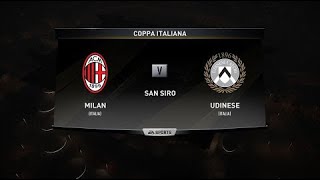 FC 24  AC Milan vs Udinese  Osimhen  Romero  Vini Jr  Saelemaekers  Coppa Italia 20262027 [upl. by Tye]