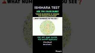 ISHIHARA TEST  COLOR BLINDNESS TEST  PNP BFP BJMP BUCOR AFP amp PCG APPLICANTS  INITIAL MEDICAL [upl. by Adnarram]