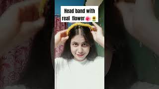 reels youtubeshorts headband with real flower ❤ [upl. by Ruvolo]