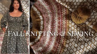 Knitting Podcast Ep 9  Agnes Colorwork Sweater Christmas Stocking KAL Gifts amp Sewing Fall Dresses [upl. by Hodosh]