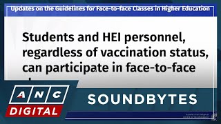 CHED lifts COVID19 vaccine requirement for college inperson classes  ANC [upl. by Roderica]