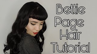 BETTIE PAGE HAIR TUTORIAL  BETTIE BANGS  BETTIE PAGE CABELO [upl. by Nitsreik]