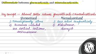 Differentiate between glucocorticoids and mineralocorticoids P W [upl. by Sieracki299]