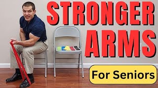 6 Resistance Band Arm Exercises For Seniors Upper Body Home Workout [upl. by Pansie370]