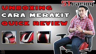 KURSI GAMING MURAH  UNBOXING TUTORIAL DAN QUICK REVIEW STRACING GAMING CHAIR [upl. by Hillell]