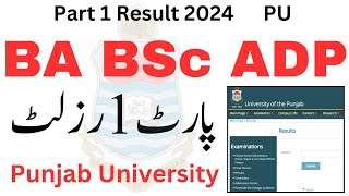 BA BSc ADP Part 1 Result 2024 PU  3rd year ADP Result 2024 PU  ADA ADS Part 1 Result 2024 PU [upl. by Tychon]