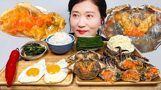 ASMR 간장게장 리얼사운드 먹방 Ganjang Gejang Raw Marinated Crab EATING SHOW [upl. by Meesak]