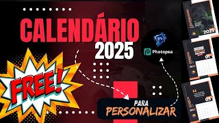 Calendário 2025 para imprimir Grátis  Editável online e Gratuito [upl. by Allred281]