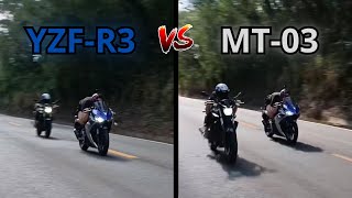 R3 vs MT03 AERODINAMICA vs PESO [upl. by Noak388]