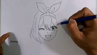 New drawing 2024 easy pencil art girl video youtubvideo viralvideo artvideo artistumang [upl. by Eenad306]