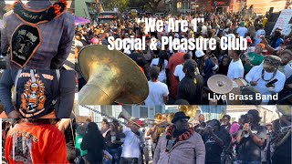 We Are 1Social amp Pleasure club New Orleans Secondline 1hr live brass band MardiGras Indians [upl. by Airdnassac829]