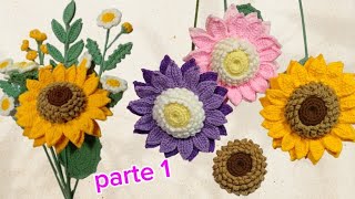 GIRASOL TEJIDO A CROCHET 🌻 PASO A PASO 💐 PARTE 1 🌻 [upl. by Halyk]