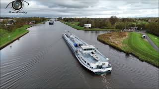 Scheepvaart op het Eemskanaal Shipping on the Eems Canal [upl. by Nylzor]