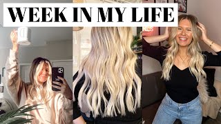 college week in my life getting hair extensions before amp after unboxing haul class projects [upl. by Cogswell]