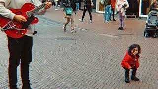 Cute Little Girl dancing with Street Performer [upl. by Aluor]