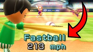 So I Broke Wii Sports Baseball 210 mph pitches [upl. by Regor11]