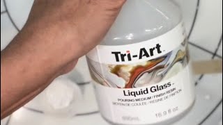 Tri Art Liquid Glass PRODUCT TEST fluidart acrylicpouring producttest fluidartco [upl. by Saihttam]