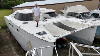 ⛵️ Hurricanedamaged catamaran Were moving in [upl. by Caspar]