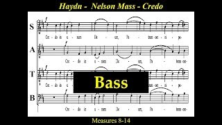 Haydn  Bass  Nelson Mass  3A  Credo  In Unum Deum [upl. by Dahle254]