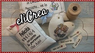 ⭕come fare Etichette Personalizzate e cuscinetti con dediche  elicrea cucito creativo [upl. by Eiknarf314]