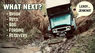 Brush Bogs Fording amp Recover  Willys CJ2A amp Land Cruiser FJ40 Mud Wheeling [upl. by Okoy27]