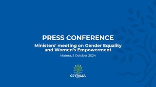 Press Conference  G7 Ministers Meeting on Gender Equality and Womens Empowerment [upl. by Kanal]