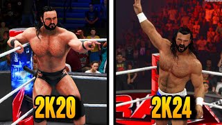 WWE 2K20 Vs WWE 2K24 Finishers Comparison [upl. by Worsham230]