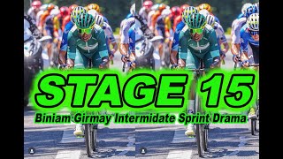 Stage 15 Biniam Girmay wins the Intermediate Sprint but not without some controversy [upl. by Kyle]