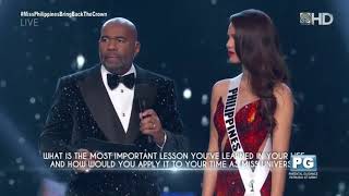 PHILIPPINES ANSWER IN QUESTION AND ANSWER PORTION  Miss Universe 2018  Catriona Gray [upl. by Kinimod]