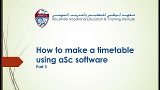 PROFESSIONAL DEVELOPMENT  How to make a timetable using aSc software part 3 [upl. by Ragas]