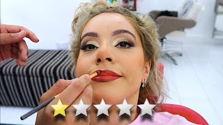 WORST REVIEWED MAKEUP ARTIST GAVE ME A CAKE FACE [upl. by Viridissa]