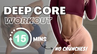 DEEP CORE Abs Workout NO CRUNCHES  core strength amp small waist workout [upl. by Enirak]