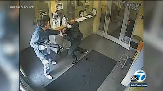 Security guard pounces on armed man at New York medical clinic [upl. by Wiley323]