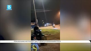 Penunggang motosikal maut rempuh kenderaan polis [upl. by Rainah689]