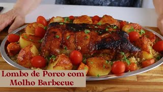 LOMBO DE PORCO ASSADO COM MOLHO BARBECUERECEITA DELICIOSA PARA O NATAL [upl. by Retsila313]