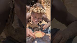 Wow thats incredible delicious food enjoy lunch hadzabe tribe [upl. by Elttil]